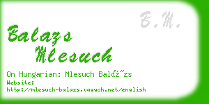 balazs mlesuch business card